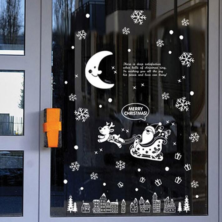 ウォールステッカー クリスマス 壁 ツリー サンタクロース 雪 結晶