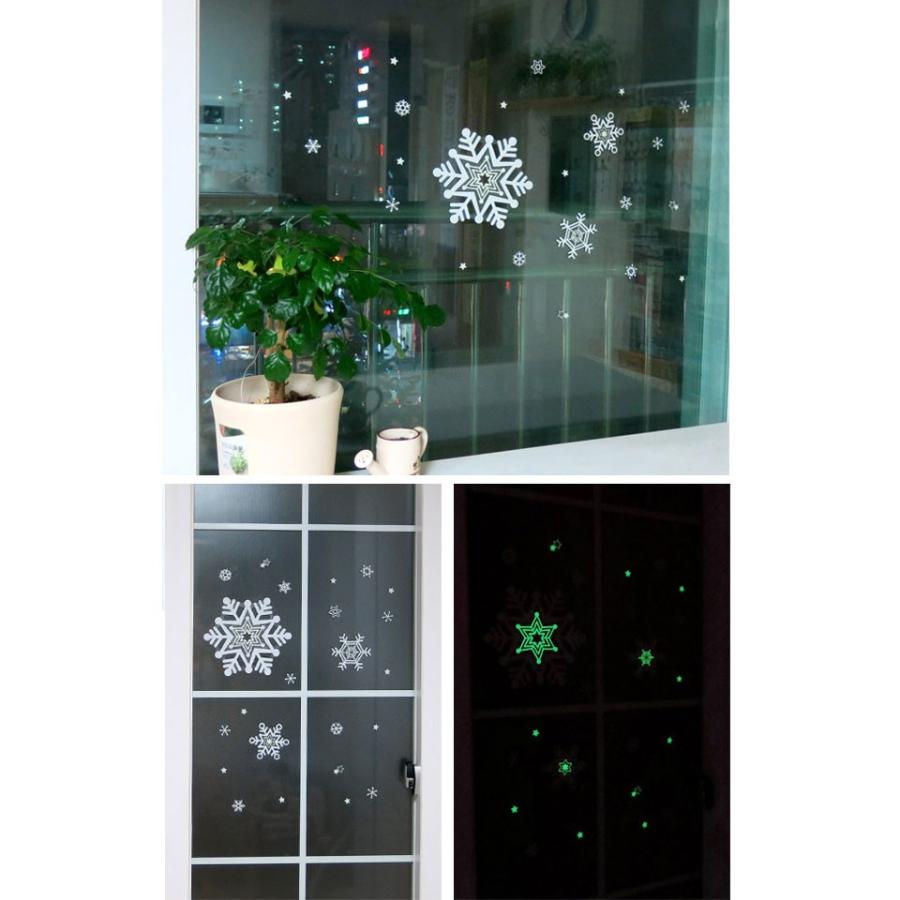 ウォールステッカー クリスマス 飾り 蓄光 雪 結晶 サンタクロース クリスマスツリー 北欧 y5|wallstickershop|04