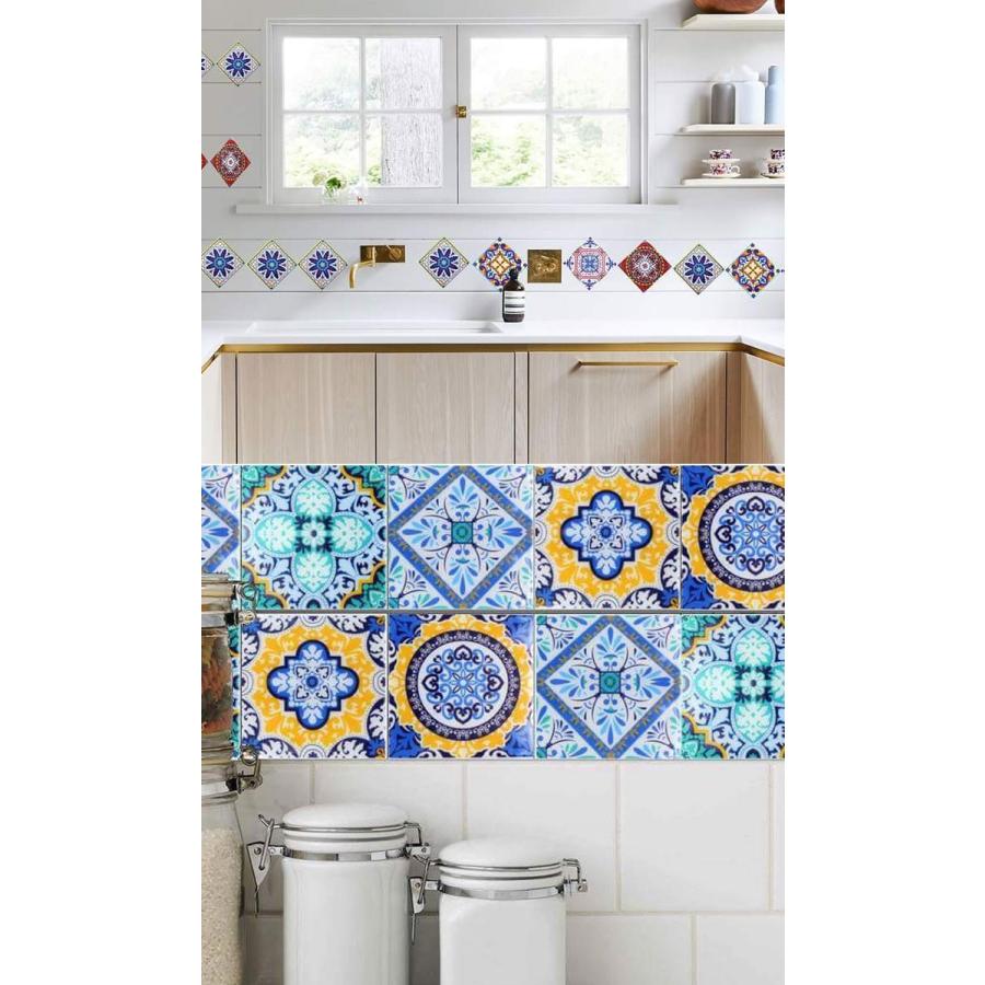 モザイクタイル シール 防水 キッチン タイル 北欧 グリーン系 水回り 洗面所 トイレ 耐熱性 耐湿性 お掃除簡単 ハサミで簡単カット立体的 Mch B1005set06 ウォールステッカー本舗 通販 Yahoo ショッピング