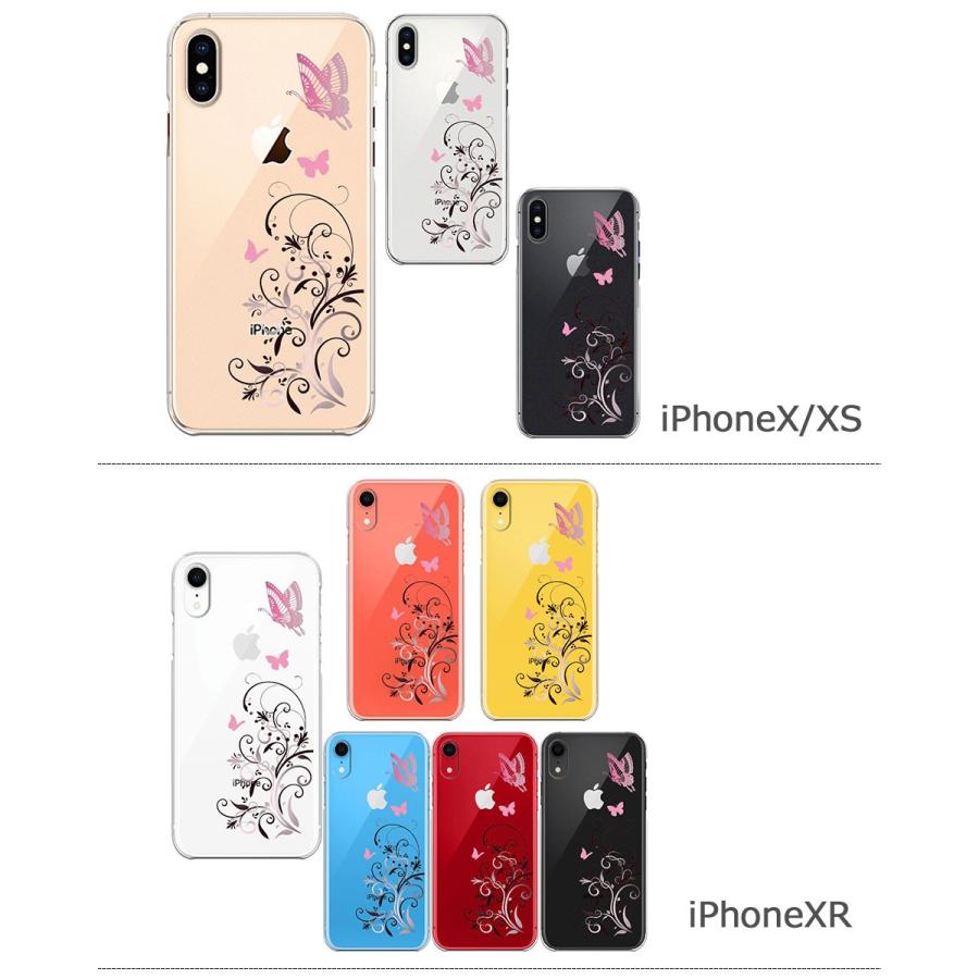 iPhone ケース クリアケース [フローラル ＆ バタフライ (ピンク
