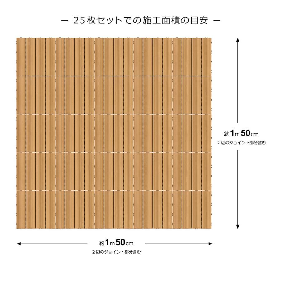 ウッドパネル 人工木 25枚セット 庭 ベランダ ウッドタイル