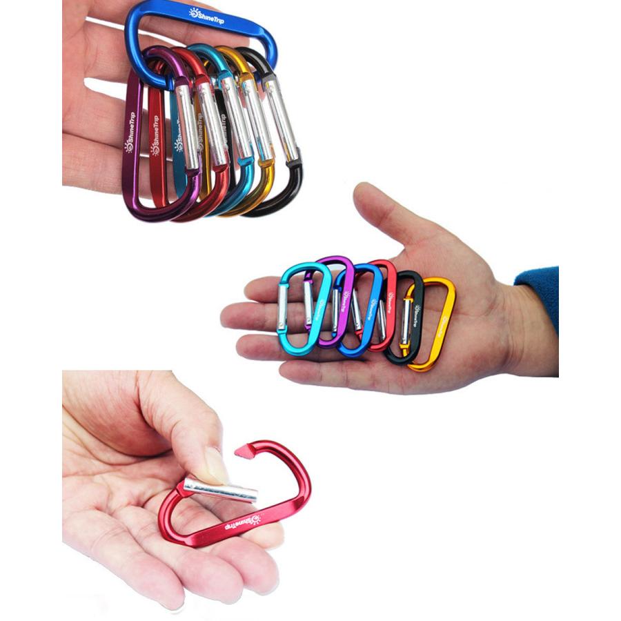 カラビナ 10個セット アルミカラビナ D型カラビナ キーホルダー