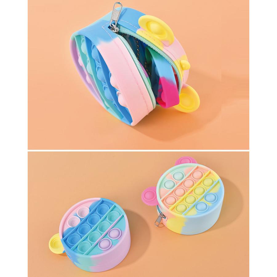 小銭入れ コインケース 財布 プッシュポップ ストレス解消グッズ プッシュ ポップ バブル 知育 ポップイット 玩具 カラフル バブル感覚 y4