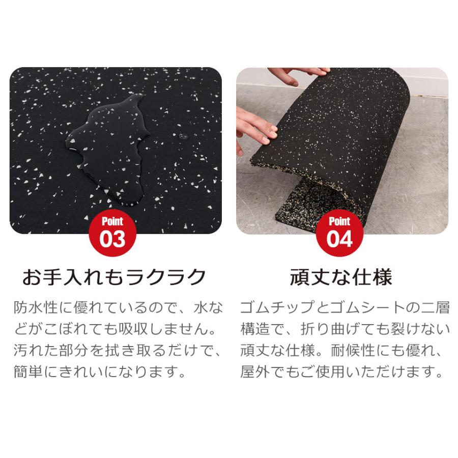 ジムマット 25mm ゴムマット 4枚セット 厚さ2.5cm ゴムフロアマット