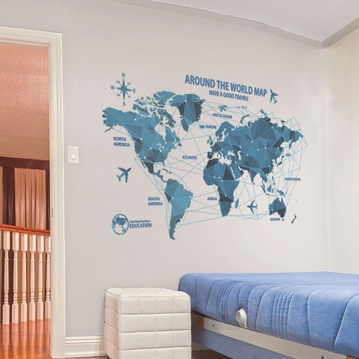 ウォールステッカー 世界地図 アルファベット 貼ってはがせる のりつき 壁紙シール ウォールシール 植物 木 花 Wch 162 ウォールステッカー本舗 通販 Yahoo ショッピング