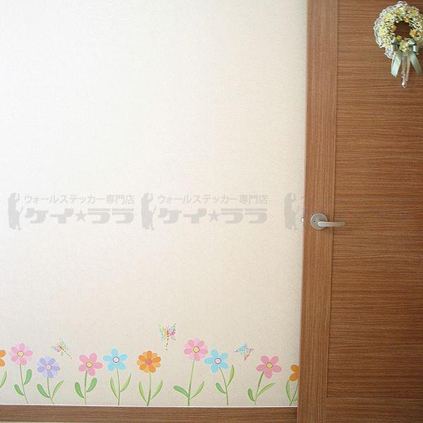ウォールステッカー 壁 花 花と蝶 貼ってはがせる のりつき 壁紙シール ウォールシール 植物 木 花 宅C