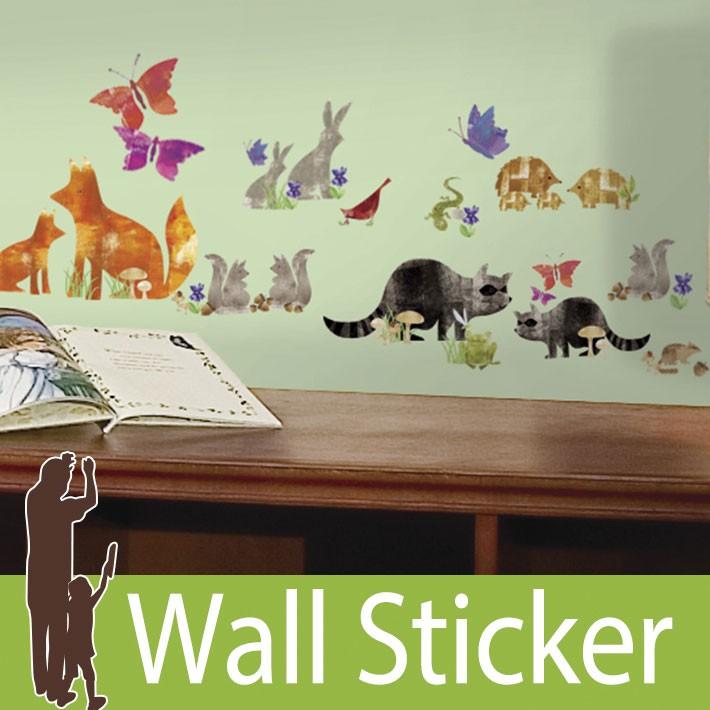 ウォールステッカー アニマル 動物 ウッドランドフレンズ ルームメイツ Roommates 壁紙シール 貼ってはがせる のりつき ウォールシール Wja 049 ウォールステッカー本舗 通販 Yahoo ショッピング