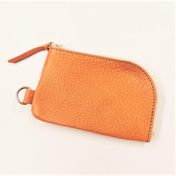 ブロンソンレザー BRONSON LEATHER / ジッパー コインパース キーチェーン付き 牛革 (キャメル) CAMEL | 