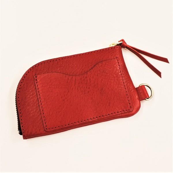 ブロンソンレザー BRONSON LEATHER / ジッパー コインパース キーチェーン付き 牛革 (レッド) RED |  | 01