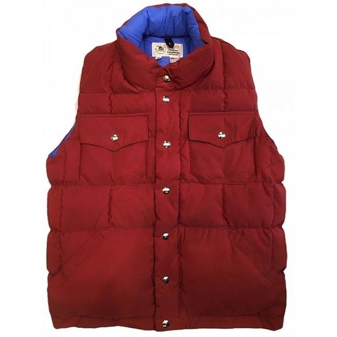 クレセント ダウン ワークス CRESCENT DOWN WORKS / クラシック ダウン ベスト Classic down vest   60/40 CLOTH (RED) レッド アメリカ製 | Crescent Down Works