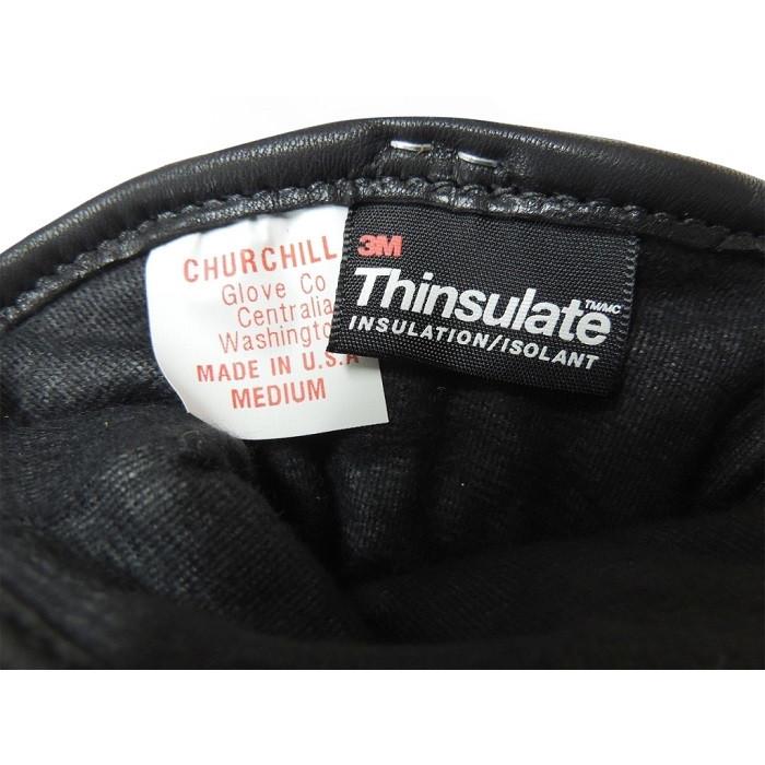 チャーチル グローブ CHURCHILL GLOVE  / Classic Standard Cuff   Thinsulate Insulation  本革  手袋 レザーグローブ (BLACK) ブラック メンズ |  | 03