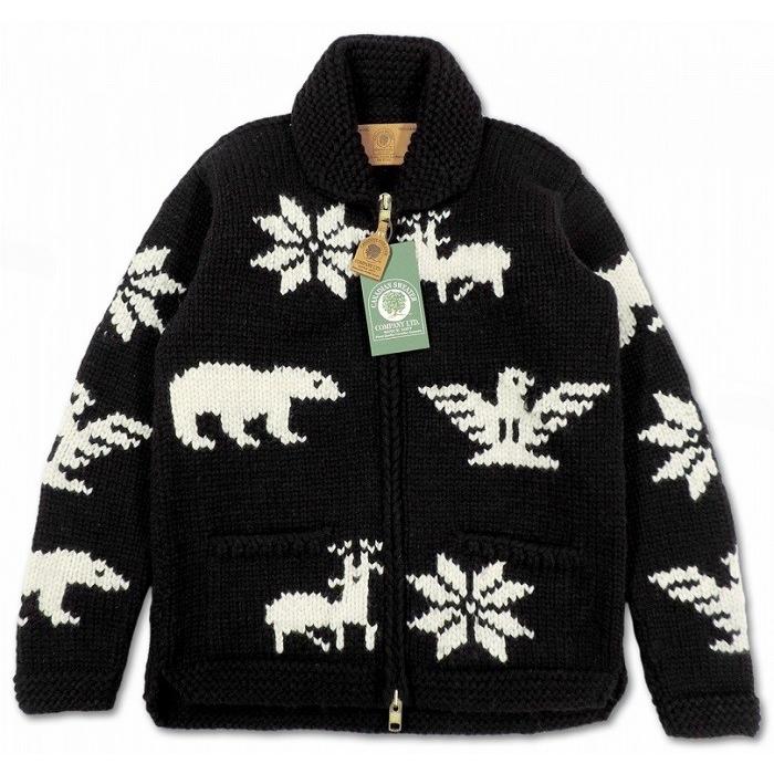 カナディアンセーター CANADIAN SWEATER /  オールパターン カウチンセーター ALL PATTERN COWICHAN  SWEATER  (BLACK) ブラック カナダ製 | Canadian Sweater Company Ltd.