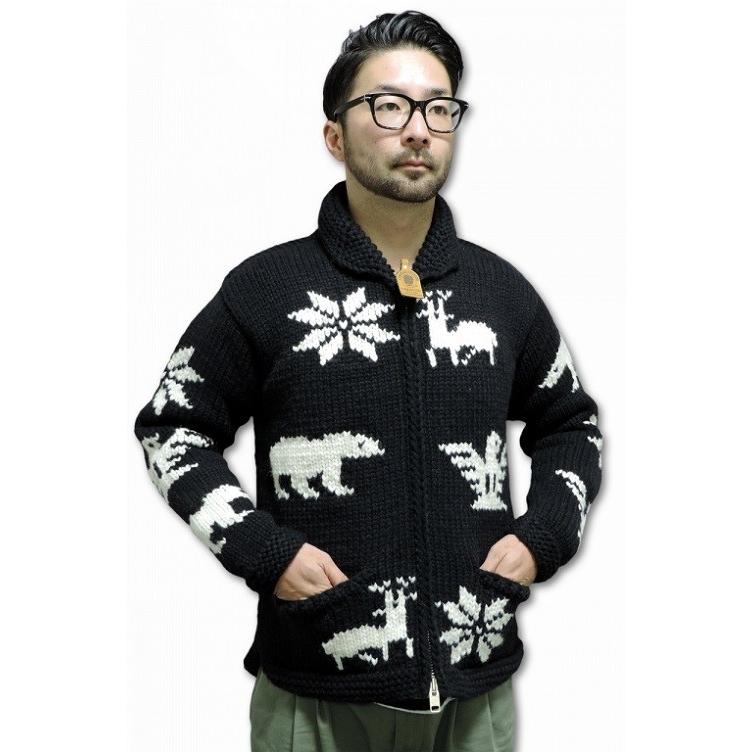 カナディアンセーター CANADIAN SWEATER /  オールパターン カウチンセーター ALL PATTERN COWICHAN  SWEATER  (BLACK) ブラック カナダ製 | Canadian Sweater Company Ltd. | 04