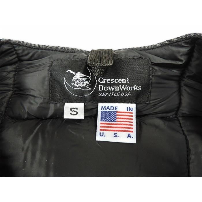クレセント ダウン ワークス CRESCENT DOWN WORKS / インナー ダウンベスト Square Quilt Inner Vest  ウールヘリンボーン (CHARCOAL)  アメリカ製 | Crescent Down Works | 03