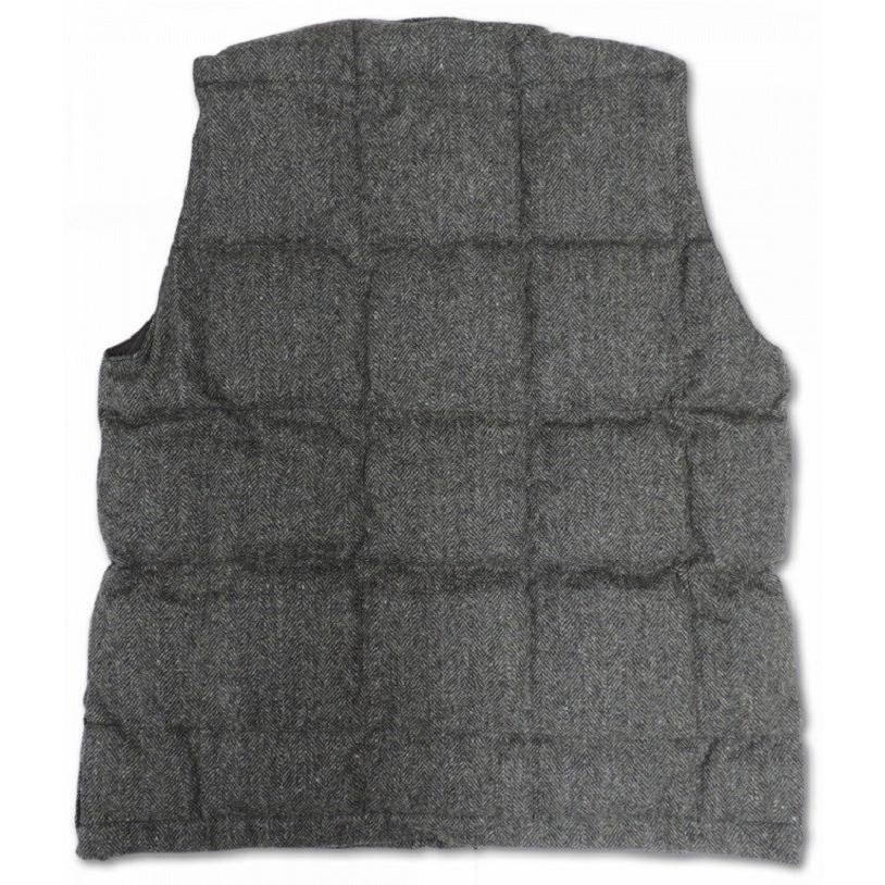 クレセント ダウン ワークス CRESCENT DOWN WORKS / インナー ダウンベスト Square Quilt Inner Vest  ウールヘリンボーン (CHARCOAL)  アメリカ製 | Crescent Down Works | 04