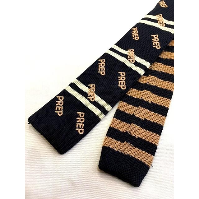 アイビープレップスター IVY PREPSTER /  ニットタイ チェック ”PREP" KNIT TIE (ネイビー) アメリカ製 |  | 01
