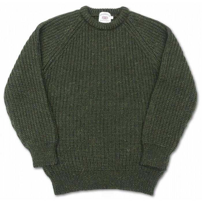 トラッドハウンド TRADHOUND /  ブリティッシュウール  クルーネック セーター CREW SWEATER  (LODEN) ダークグリーン イギリス製 | HIGHLAND 2000