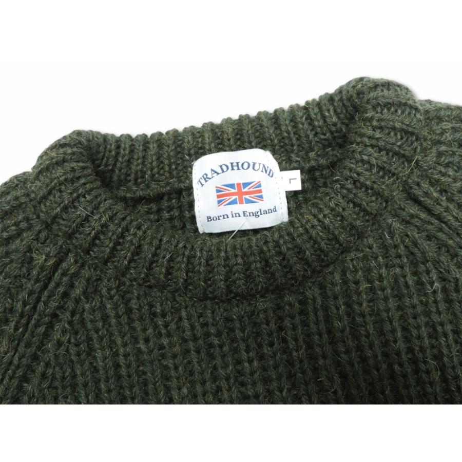 トラッドハウンド TRADHOUND /  ブリティッシュウール  クルーネック セーター CREW SWEATER  (LODEN) ダークグリーン イギリス製 | HIGHLAND 2000 | 01