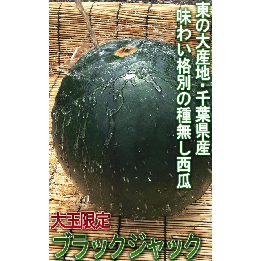 食品 送料込み！富里産 ブラックジャック（種無し黒皮スイカ）2Lサイズ 2玉