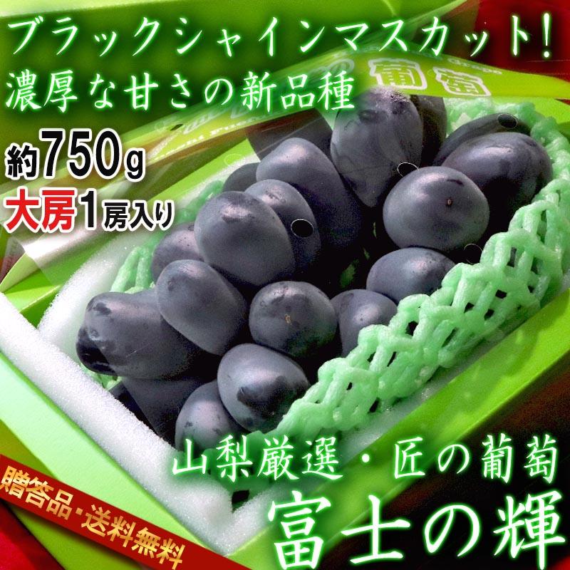 富士の輝 ブラックシャインマスカット 匠の葡萄 約750g 1房入り 山梨県 