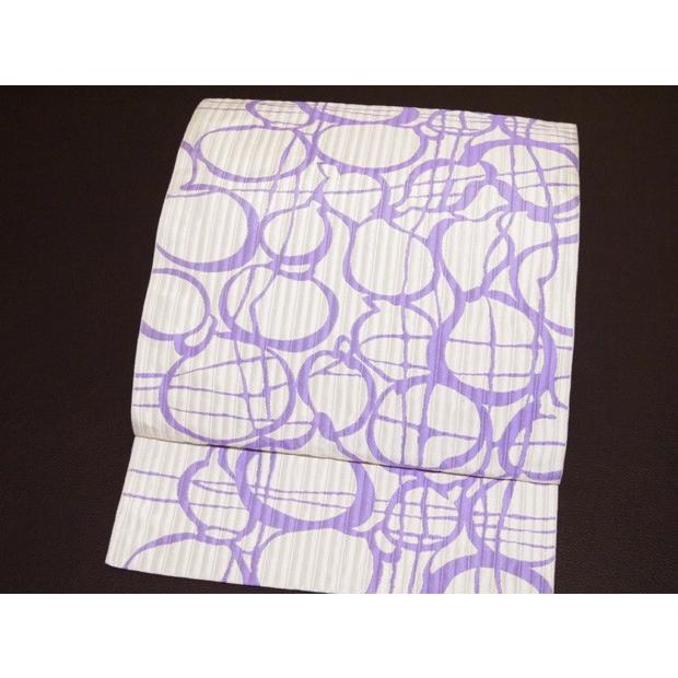 本場筑前 博多織 松装織物謹製 ひょうたん 白地 全通 正絹 紋八寸  