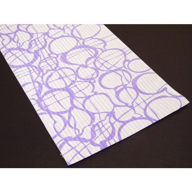 本場筑前 博多織 松装織物謹製 ひょうたん 白地 全通 正絹 紋八寸  