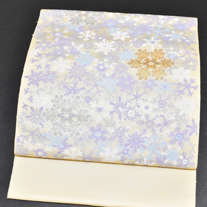 お仕立代無料＆送料無料 西陣帯 冬季用＆クリスマス用 雪の結晶柄  