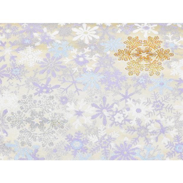 西陣帯 冬季用＆クリスマス用 雪の結晶柄 西陣織 大光謹製 正絹 九寸