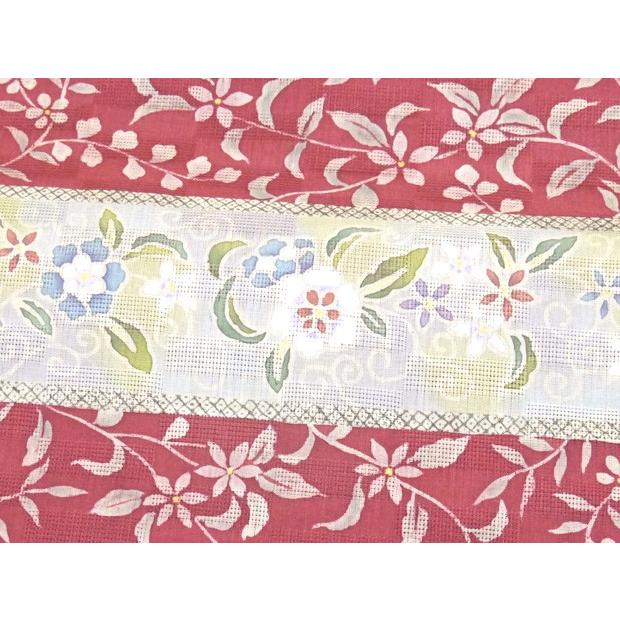 本麻手描き染帯 夏帯 日本橋 竺仙鑑製 赤地 九寸名古屋帯（お仕立代込  