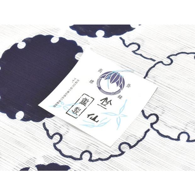 綿絽白地 竺仙鑑製 雪輪繋ぎ お仕立代込価格 送料無料 女性用 綿絽白地 竺仙鑑製 雪輪繋ぎ お仕立代込価格 送料無料 女性用