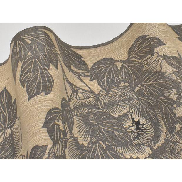 だだんだん様専用 単衣 色無地 紋楊柳ちりめん 鳩羽色系 家紋 正絹 G307