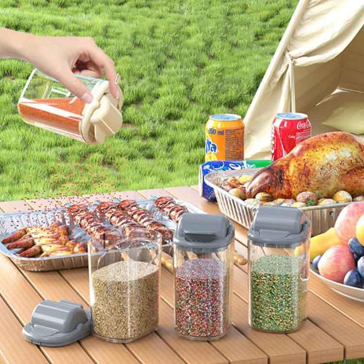 調味料入れ セット 4本セット スパイスボトル 片手 壁掛け クリア