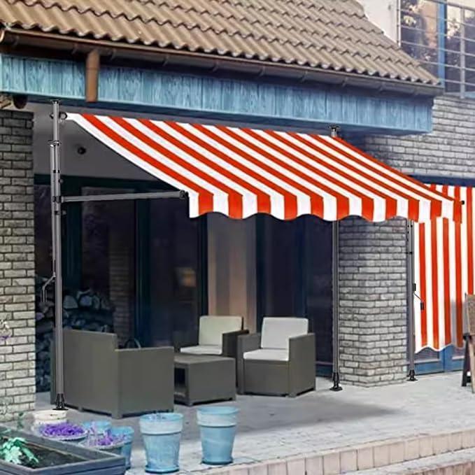 オーニングテント つっぱり日よけ 2m/2.5m/3m/3.5m/4m スクリーン式