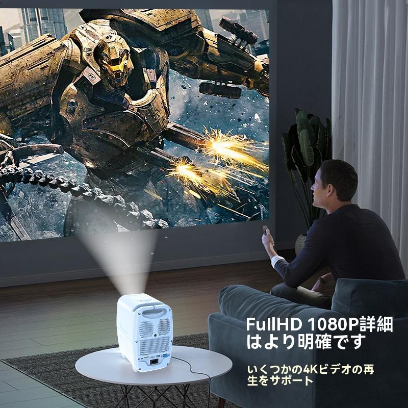 寝室が映画館に】超コンパクト プロジェクター 壁投影 天井投影対応 高