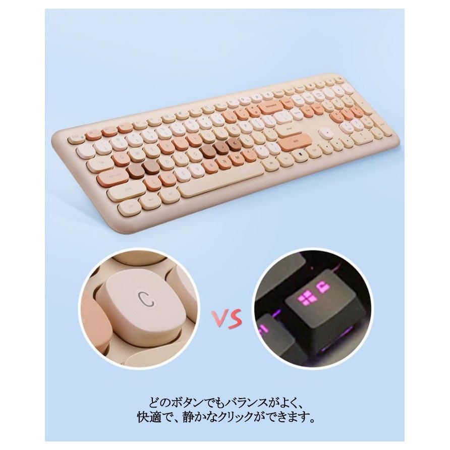 Bluetooth かわいい スマホ セット キーボード 静音 iPad 電池式 丸い