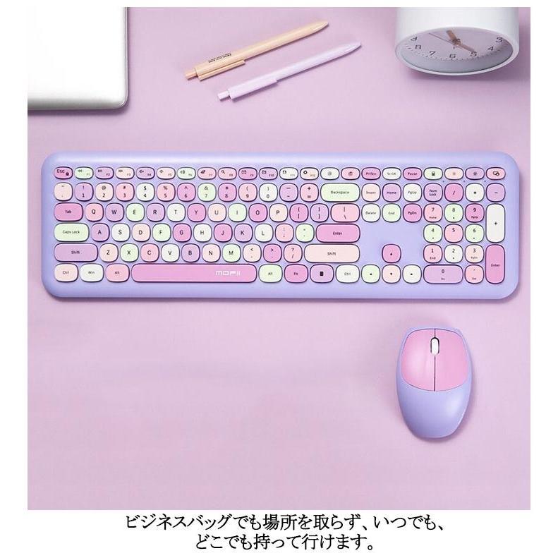 Bluetooth かわいい スマホ セット キーボード 静音 iPad 電池式 丸い