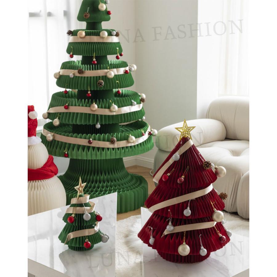 クリスマスツリー 折りたたみ紙製クリスマスツリー ミニツインクリスマスツリー クリスマス装飾 卓上 オーナメント 雰囲気演出 パーティー飾り 収納便利_13
