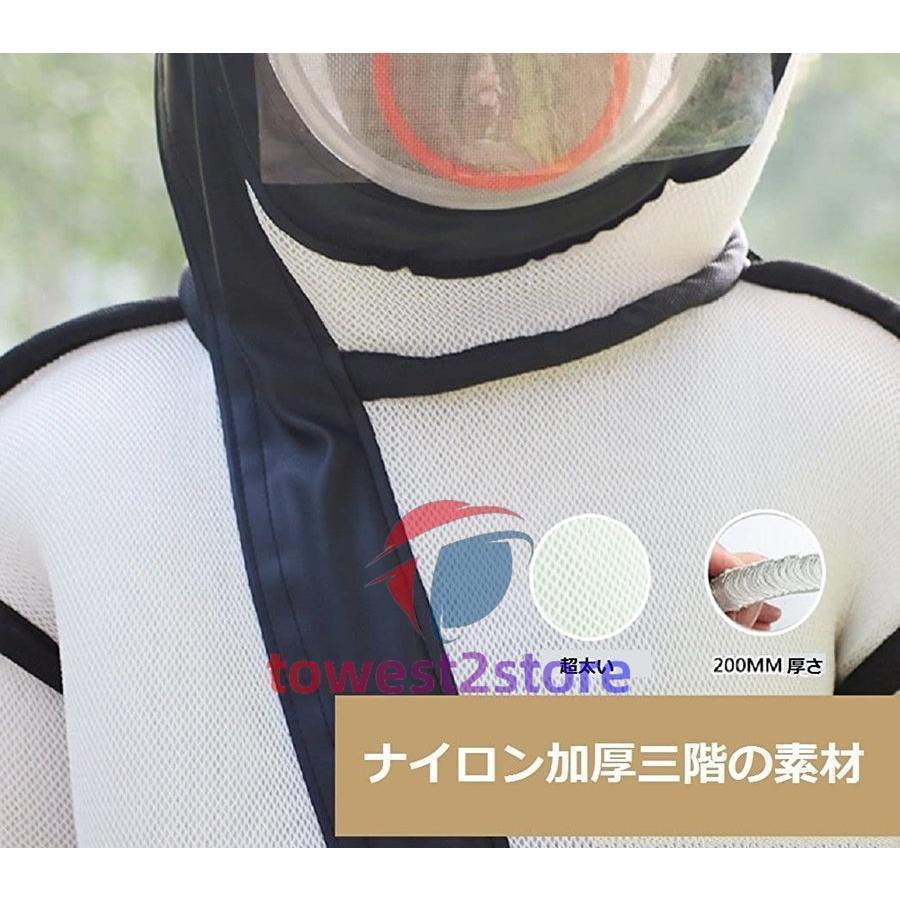 スズメ蜂 防護服 スズメバチ駆除用蜂防護服 フェイスネット付き 通気性