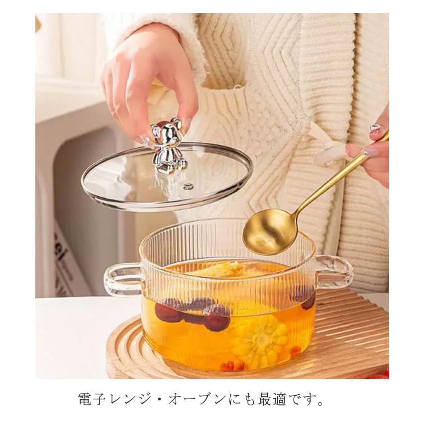 耐熱ガラス クリア ガラス鍋 ガス火専用 透明 ガラス製 （※IH対応不可