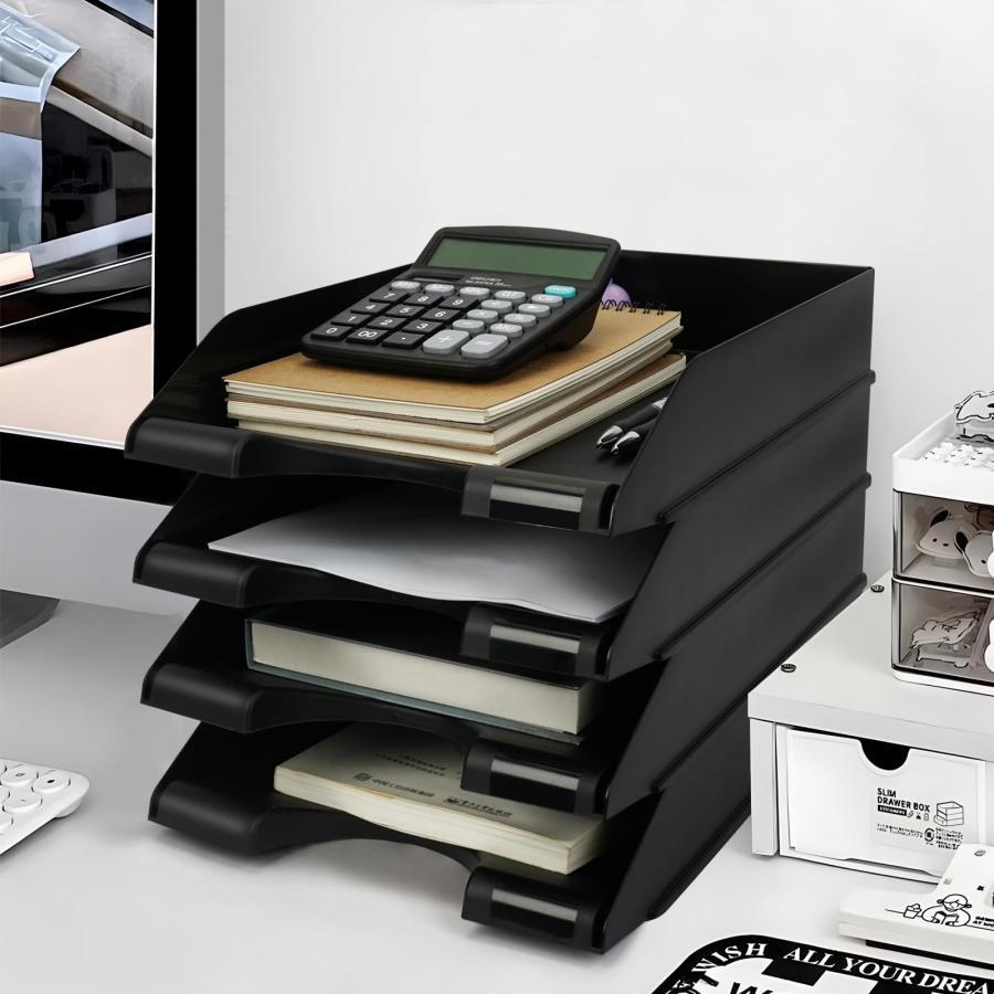 書類トレー a4 レターケース レタートレー 書類整理トレー 黒 書類収納