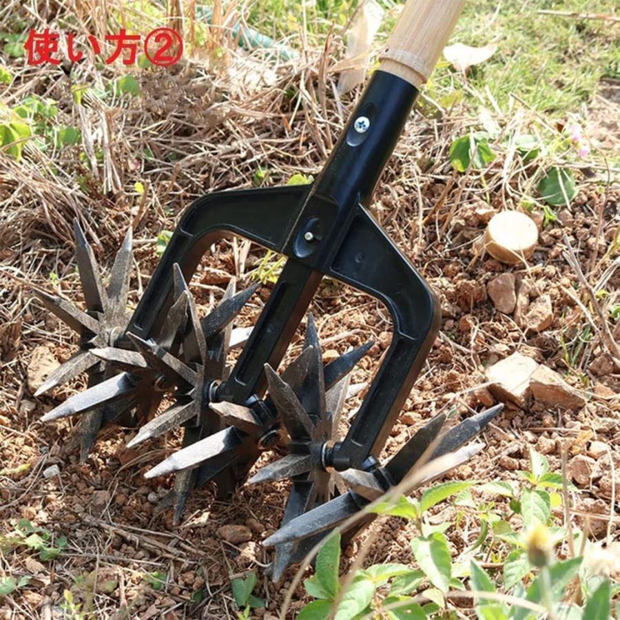 耕運機 手押し コードレス 庭園の道具 回転式 耕うん 手動式耕うん機