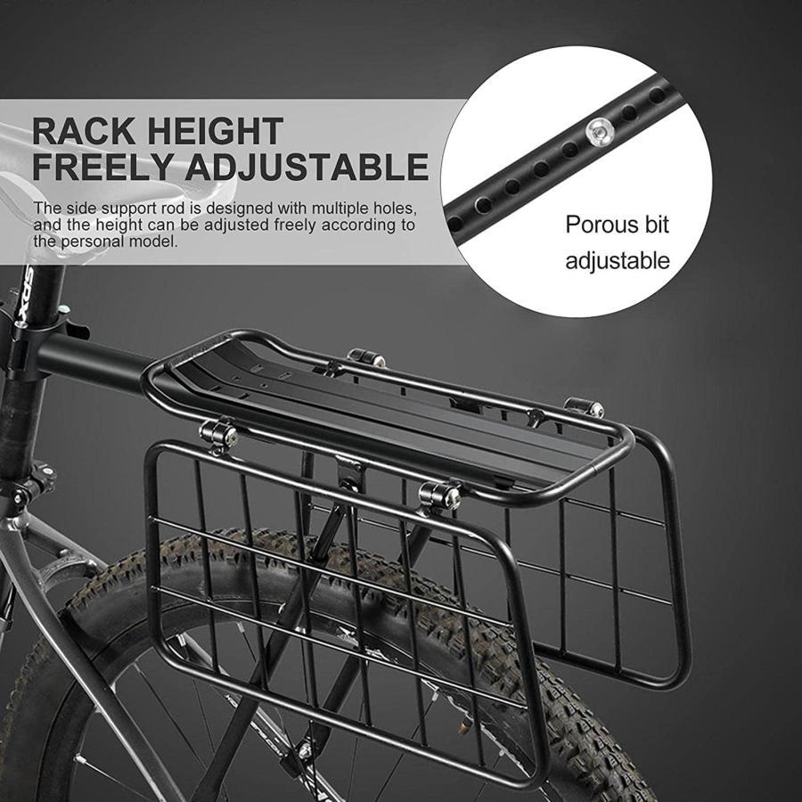 自転車荷台 リアキャリア 荷物ラック 後付け アルミニウム合金素材 籠 