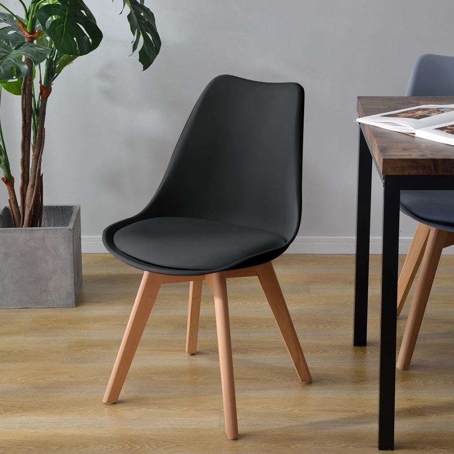 【2脚セット販売 】ダイニングチェア イームズチェア座面クッション付き 天然木脚 楽天市場】ダイニングチェア 2脚セット イームズ シェル チェア