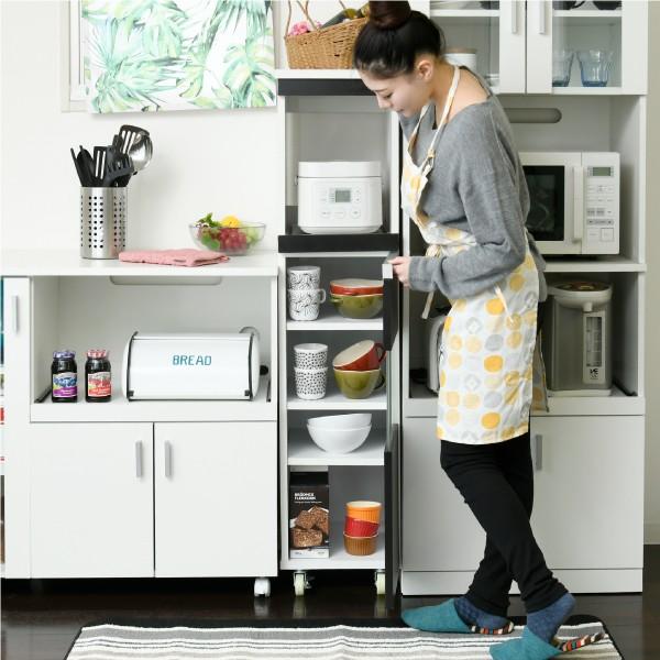 キッチン 隙間収納 ラック 幅30 高さ127 奥行40 スリム キャスター コンセント 家電ラック スリム 食器棚 家電収納 キッチン収納 隙間ラック Fkc 0003 モノグラムリビング 通販 Yahoo ショッピング