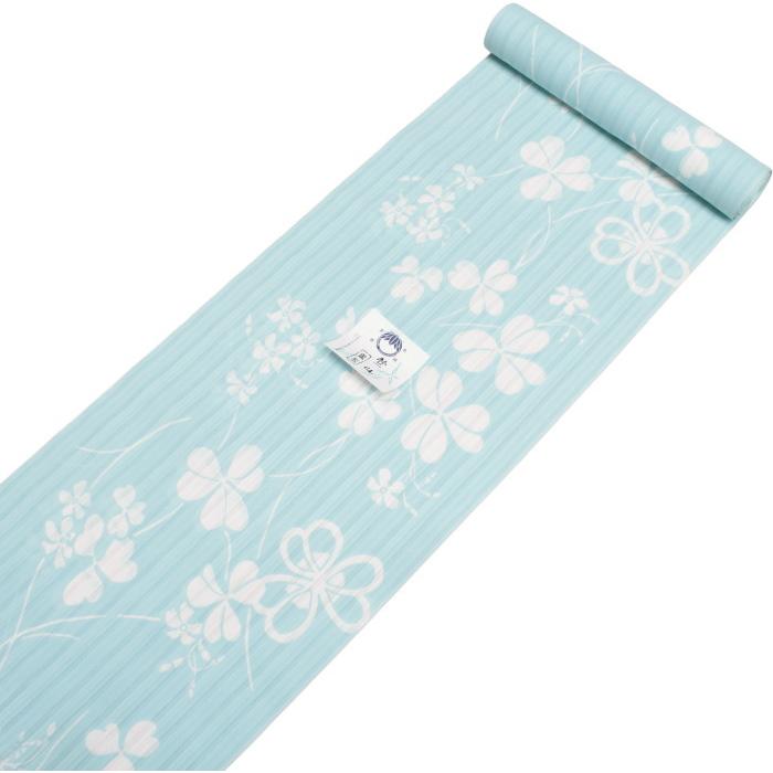 【浴衣反物】NO.3733（淡水色/牡丹小菊）新品【桜七軒】綿絽 日本製 浴衣反物 教材用 No.147 赤地 牡丹・まり柄 片面染め/耳ナシ : ゆかた