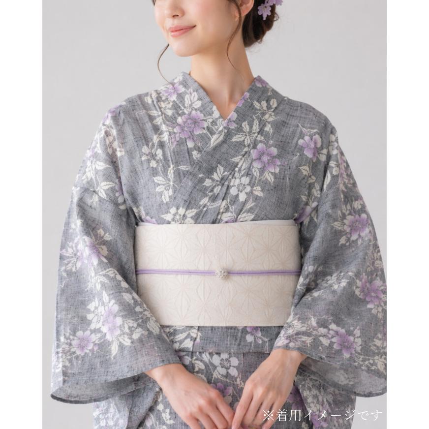 竺仙　注染　綿紬　グレー　菖蒲　Lサイズ 竺仙 浴衣 レディース レディス ladys 2026年 枝垂れ桜 ちくせん