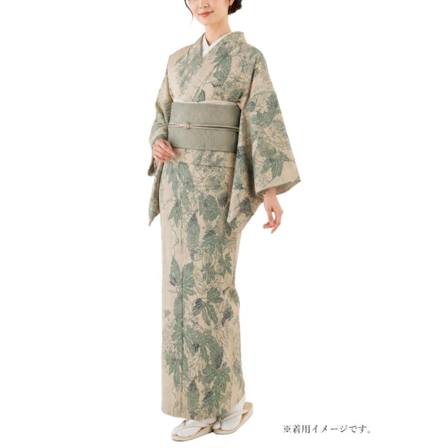 竺仙 浴衣 ちくせん 夏着物 反物 ゆかた 松煙染小紋 綿紬 にがうり