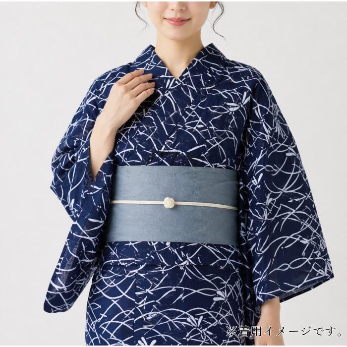 明日まで特価!!竺仙渦巻き模様 紺色 浴衣 竺仙 浴衣 レディース レディス ladys ちくせん ゆかた 反物 綿絽 芝草