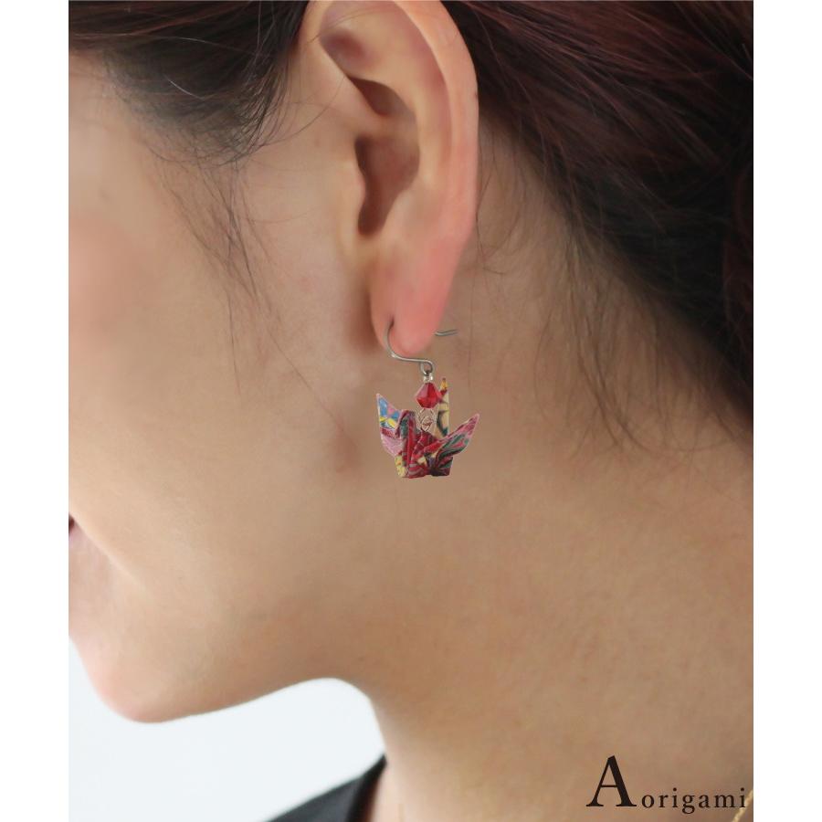 ちゃちゃ２９点～全24柄～和柄の折り鶴ピアス・イヤリング♪ハンドメイド ピアス イヤリング レディース 和柄 振袖 浴衣 和装 プレゼント 成人式