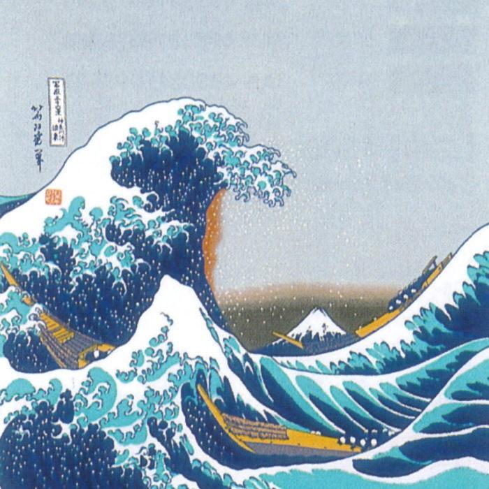 風呂敷 浮世絵 丹後ちりめん ふろしき タペストリー 北斎浪 葛飾北斎
